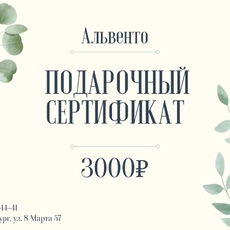Подарочный сертификат №3 - alwento.ru – Екатеринбург